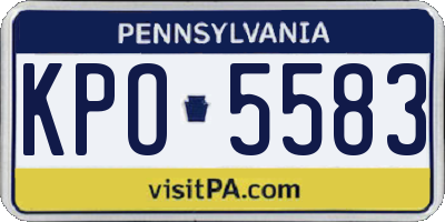 PA license plate KPO5583