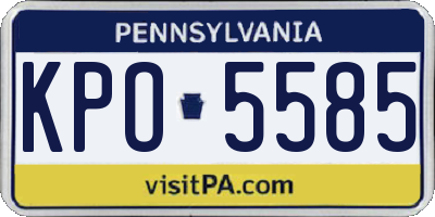 PA license plate KPO5585