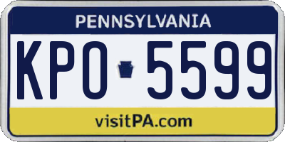 PA license plate KPO5599