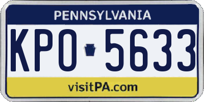 PA license plate KPO5633