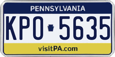 PA license plate KPO5635