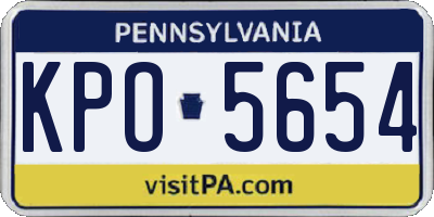 PA license plate KPO5654