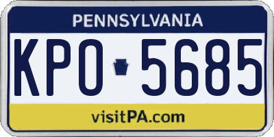 PA license plate KPO5685