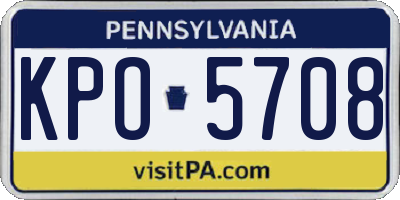 PA license plate KPO5708