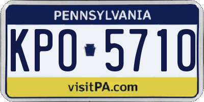 PA license plate KPO5710