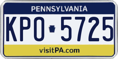PA license plate KPO5725