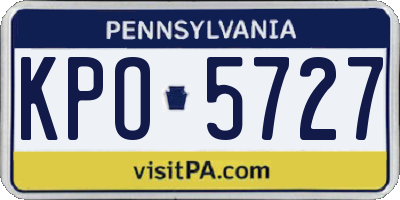 PA license plate KPO5727