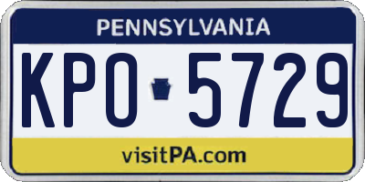 PA license plate KPO5729