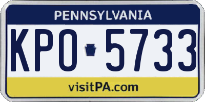 PA license plate KPO5733