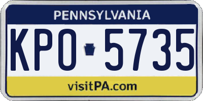 PA license plate KPO5735
