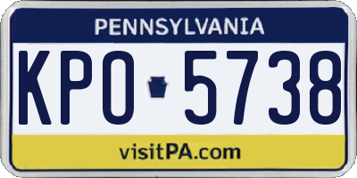 PA license plate KPO5738