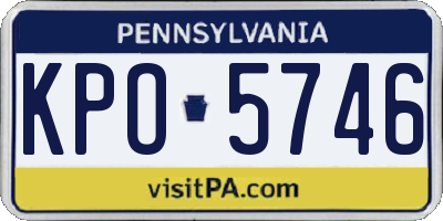 PA license plate KPO5746