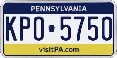 PA license plate KPO5750