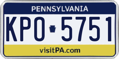 PA license plate KPO5751
