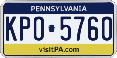 PA license plate KPO5760