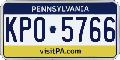 PA license plate KPO5766