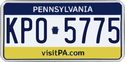 PA license plate KPO5775