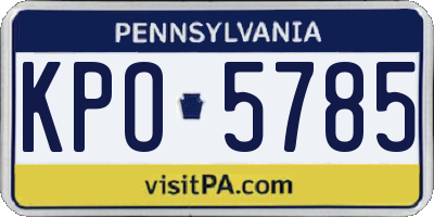 PA license plate KPO5785