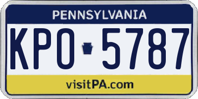 PA license plate KPO5787