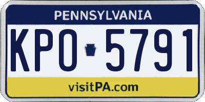 PA license plate KPO5791