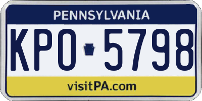 PA license plate KPO5798