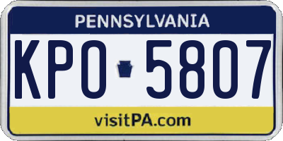 PA license plate KPO5807