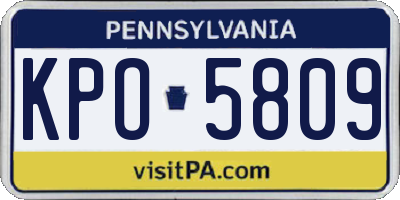 PA license plate KPO5809