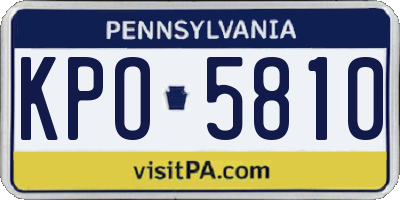 PA license plate KPO5810