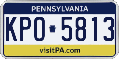 PA license plate KPO5813