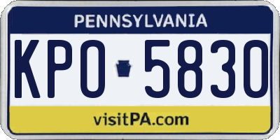 PA license plate KPO5830