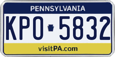 PA license plate KPO5832