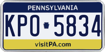 PA license plate KPO5834