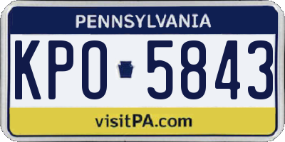PA license plate KPO5843