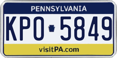 PA license plate KPO5849