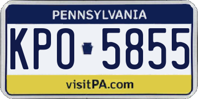 PA license plate KPO5855
