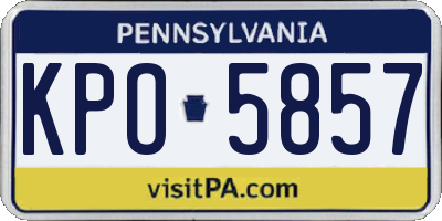 PA license plate KPO5857