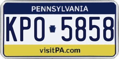 PA license plate KPO5858