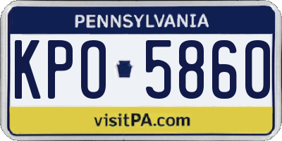 PA license plate KPO5860