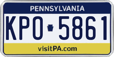 PA license plate KPO5861