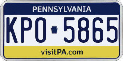 PA license plate KPO5865