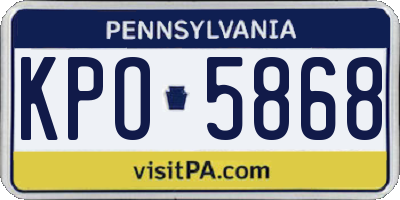 PA license plate KPO5868