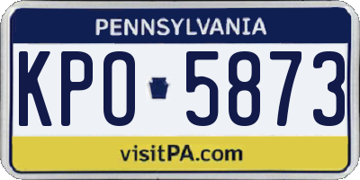 PA license plate KPO5873