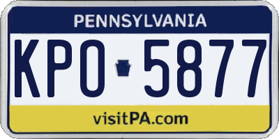 PA license plate KPO5877