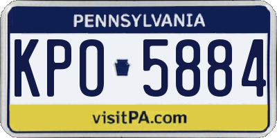 PA license plate KPO5884