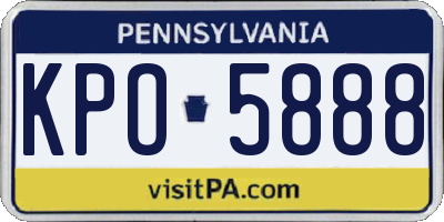 PA license plate KPO5888