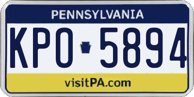 PA license plate KPO5894