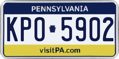 PA license plate KPO5902