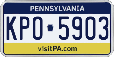 PA license plate KPO5903