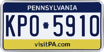 PA license plate KPO5910