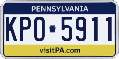 PA license plate KPO5911